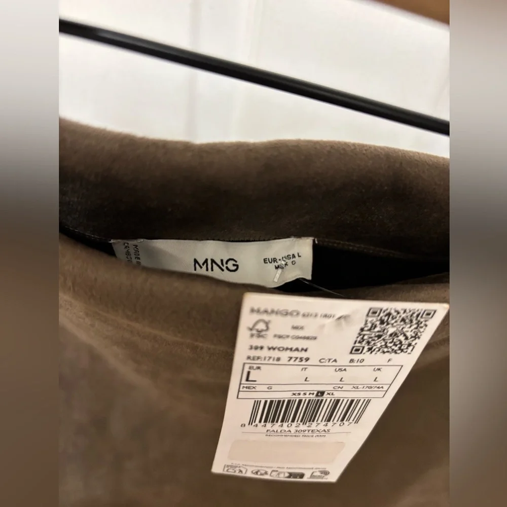 NWT MANGO Suede-Effect Mini Skirt